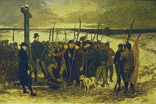 La guerre de paysans – le rassemblement, 1875, Constantin Meunier
