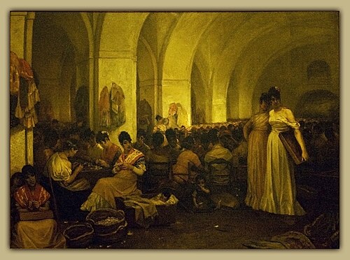 Fabrique de tabac, Séville, 1883, Constantin Meunier