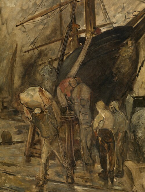 Unloading a Sailing Ship, 1878, Constantin Meunier