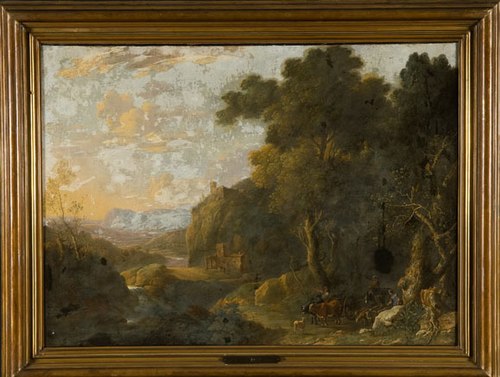 Italiaans landschap met veehoeder, 1657, Gaspar de Witte