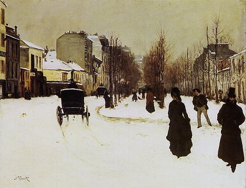 Le Boulevard de Clichy par temps de neige, 1870, Norbert Gœneutte