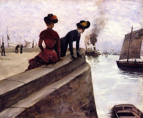Sur la jetée, Le Havre, 1887, Norbert Gœneutte