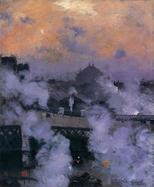 Le Pont de l'Europe la nuit, 1887, Norbert Gœneutte