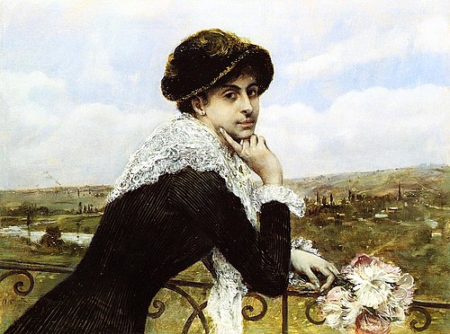 Femme au balcon, 1880, Norbert Gœneutte