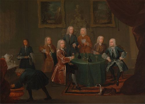 The Brothers Clarke with Other Gentlemen Taking Wine, 1730, Gawen Hamilton