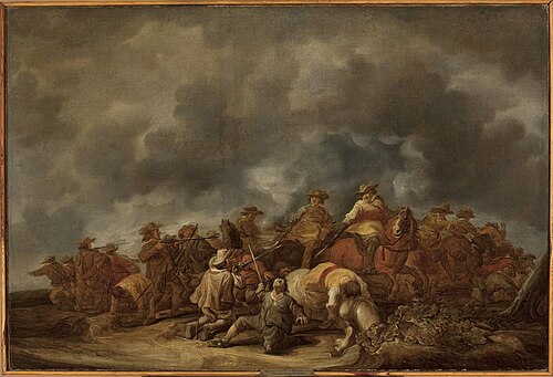 Skirmish of cavalry and infantry, , Benjamin Gerritsz Cuyp