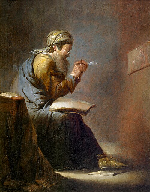 Oriental writer cutting his pen, 1640, Benjamin Gerritsz Cuyp