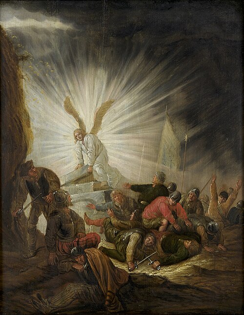 An angel opens the grave of Christ, 1639, Benjamin Gerritsz Cuyp