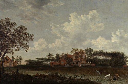 Landscape with a manor house (Huis Pasgeld?), 1650, Daniel Vosmaer
