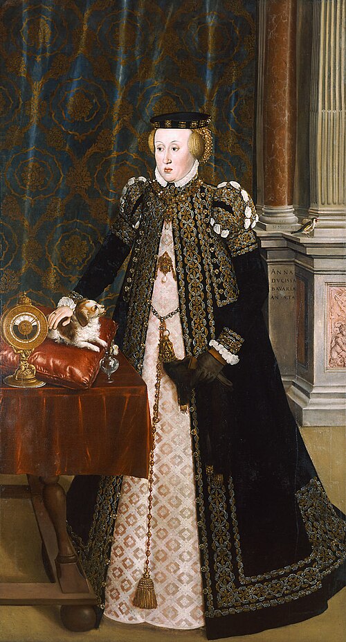 Erzherzogin Anna (1528-1590), Bildnis in ganzer Figur, 1556, Hans Muelich