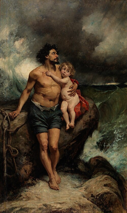 Náufragos, 1876, Francisco Pradilla y Ortiz