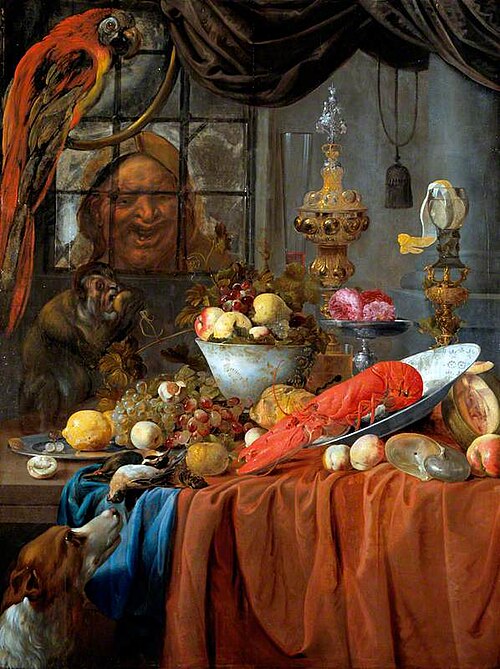 Still Life with Fruit, Lobster and Silver Vessels, , Willem van Aelst