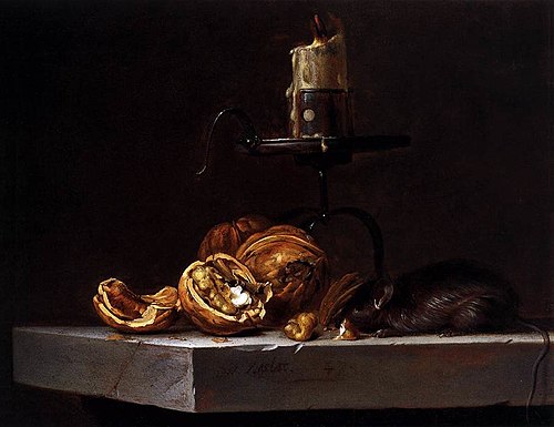 Still-Life with Mouse and Candle, 1647, Willem van Aelst