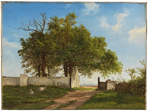 Landscape with a Cemetary, 1844, Georg Emil Libert