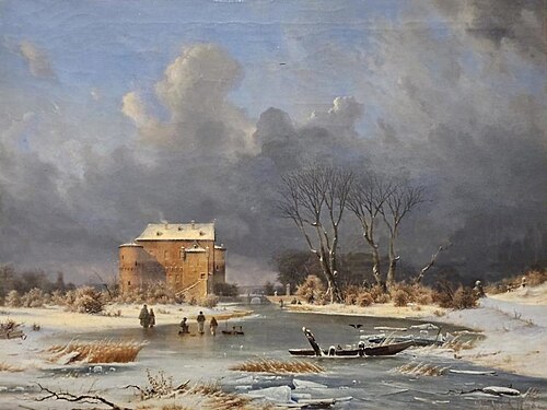 Snow scene - the Haunted House,, 1848, Georg Emil Libert