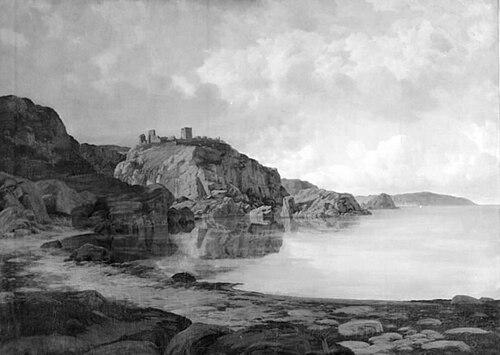Hammershus på Bornholm, 1842, Georg Emil Libert