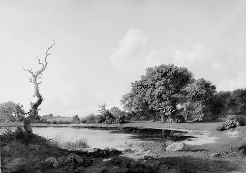 Skovparti, sen eftermiddag, 1841, Georg Emil Libert