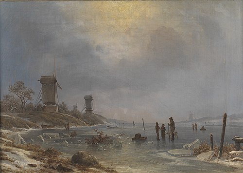 En vinterdag ved Elben, 1850, Georg Emil Libert
