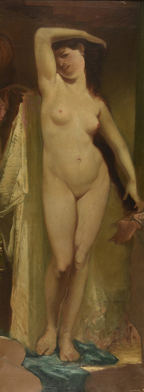 Un marché d’esclaves à Alexandrie : Esclave nue en pied, 1850, Henri Regnault