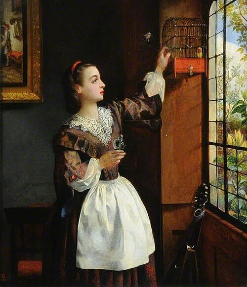 Feeding the Canary, 1858, George Adolphus Storey
