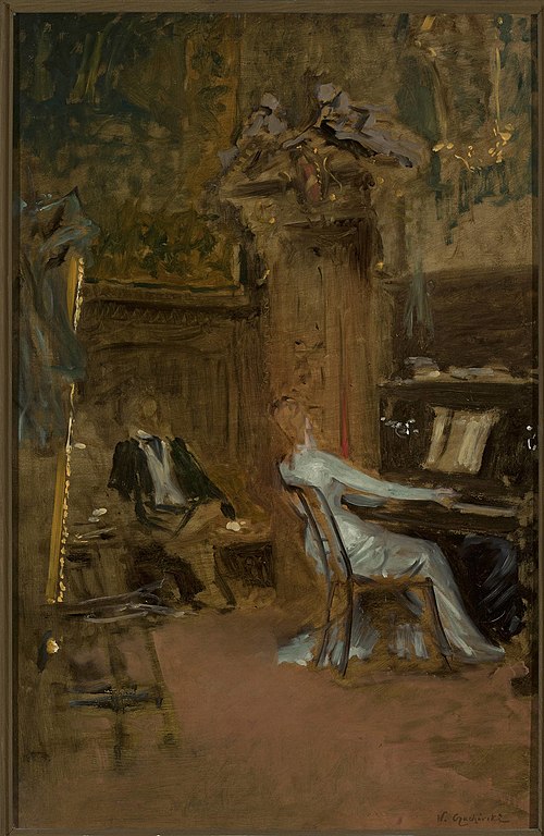Concert in the living-room, sketch, , Władysław Czachórski
