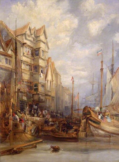 'Grey Horse Inn', Quayside, Newcastle upon Tyne, 1830, George Balmer