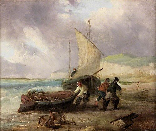 Coast Scene with Fishing Boats, , George Balmer
