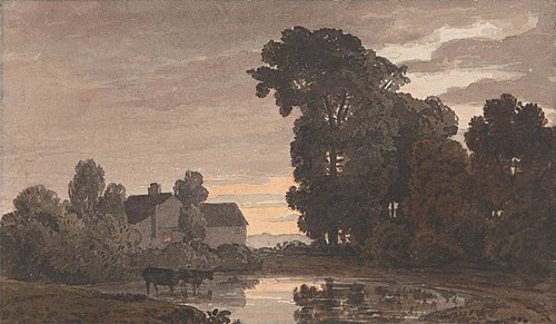 The Pool at Evening, , George, the younger Barret