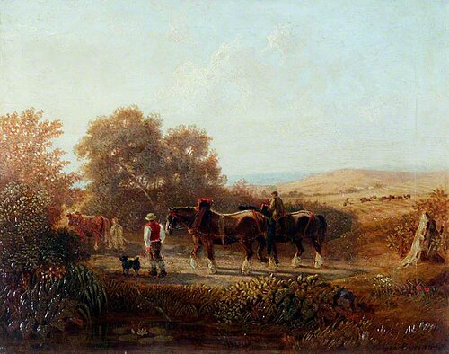 Returning from Work, 1840, George, the younger Barret