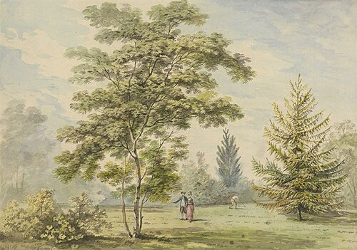 The Acacia Tree - Figures in a Park, , George Barret, Sr.