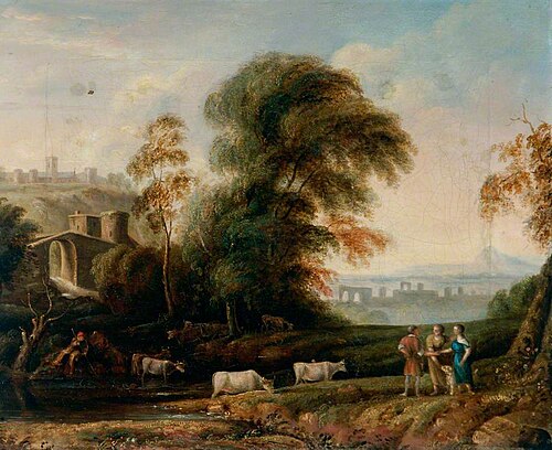 Classical Landscape with Figures (after Claude Lorrain), , George Barret
