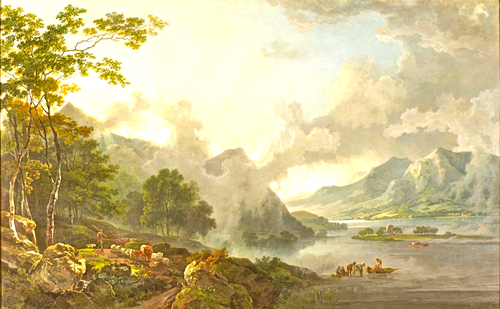 Lake Windermere with Belle Island, 1781, George Barret