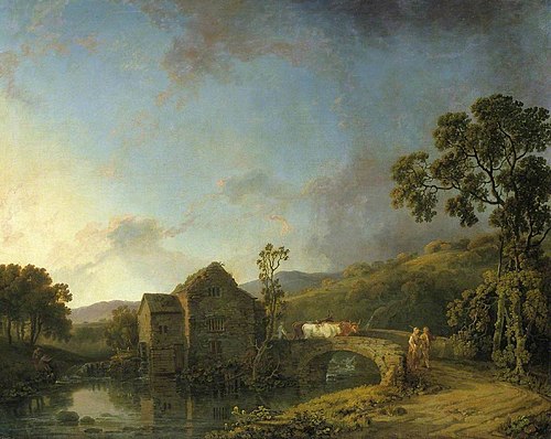 River Scene with Watermill, Figures and Cows, , George Barret, Sr.