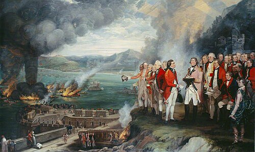 General Eliott (1717–1790), and His Officers Observing the Destruction of the Floating Batteries, Gi, 1784, George Carter