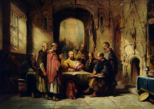 A Conference at the Monastery, , George Cattermole