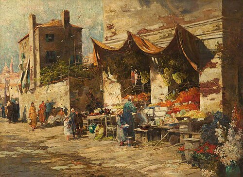 A Venetian Fruit Stall, 1896, George Charles Haité