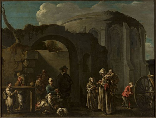 Family of beggars among ruins, , Sébastien Bourdon