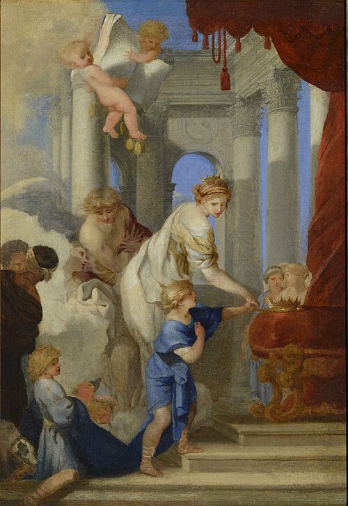 Bethsabée guidant Salomon vers le trône, 1643, Sébastien Bourdon