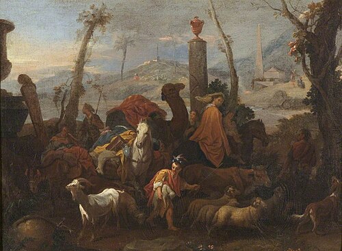 Jacob's Journey and the Pillar of Bethel, 1640, Sébastien Bourdon