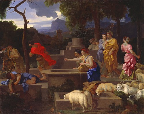 Moses Defending the Daughters of Jethro, 1650, Sébastien Bourdon