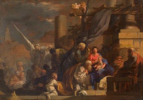 De aanbidding door de drie koningen, , Sébastien Bourdon