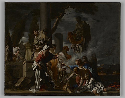 King Solomon Sacrificing to the Idol, 1640, Sébastien Bourdon