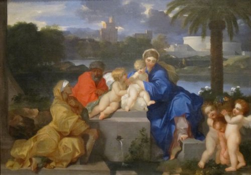 The Holy Family with Saints Elizabeth and the Infant John the Baptist, 1660, Sébastien Bourdon