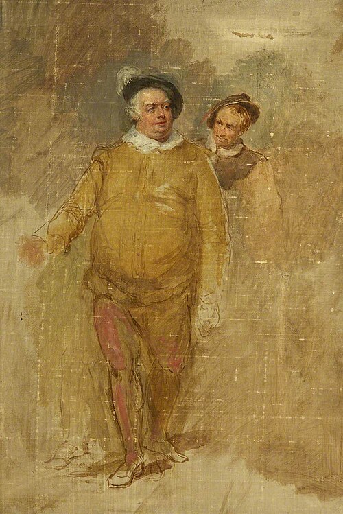 William Downton as Falstaff and George Smith as Bardolph in 'Henry IV', Part I, 1833, George Clint