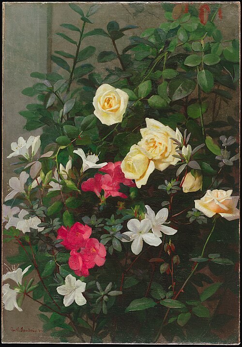 Roses and Azaleas, 1880, George Cochran Lambdin