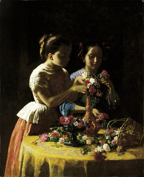 Girls and Flowers, 1855, George Cochran Lambdin
