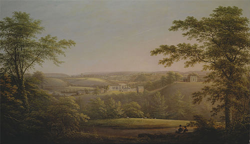 Easby Hall and Easby Abbey with Richmond, Yorkshire in the Background, 1800, George Cuitt