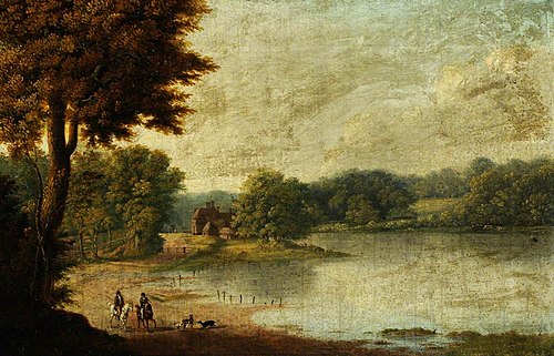 Lakeside Scene with Horsemen, 1814, George Cuitt