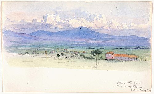 Alban Mountains from Via Tuscolana, Rome, 1900, George Elbert Burr
