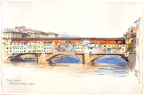 Ponte Vecchio, Florence, 1900, George Elbert Burr